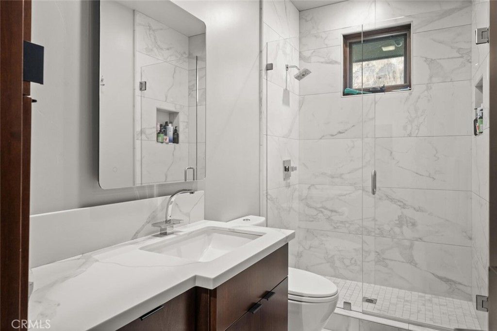 Bathroom, Glass Shower, Interior, Marble Walls