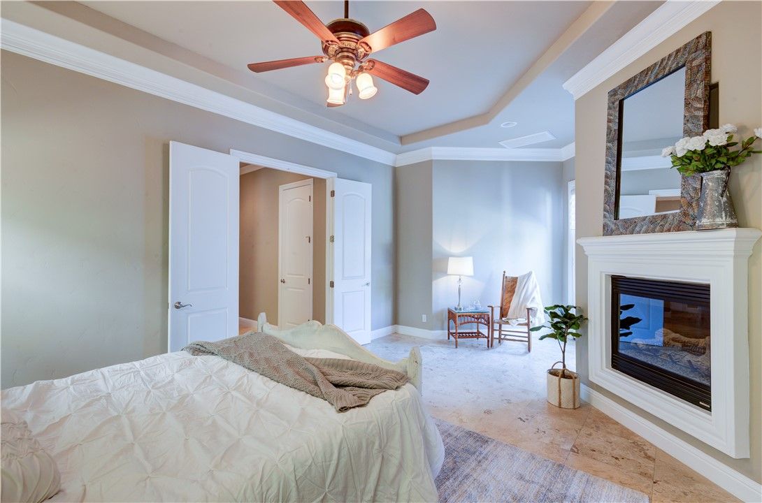 Bedroom, Fireplace, Interior