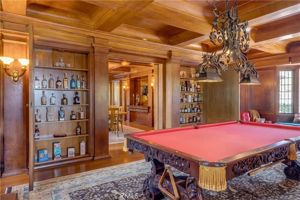 Billiard Table, Chandelier, Game Room, Interior, Wooden Beams, Wooden Ceilings, Wood Texture Flooring, Wooden Walls