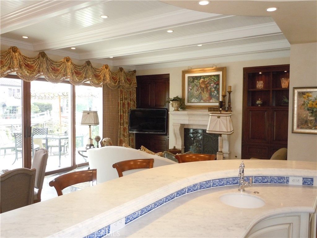 Dining room, Fireplace, Interior, Living room, Recessed Lighting