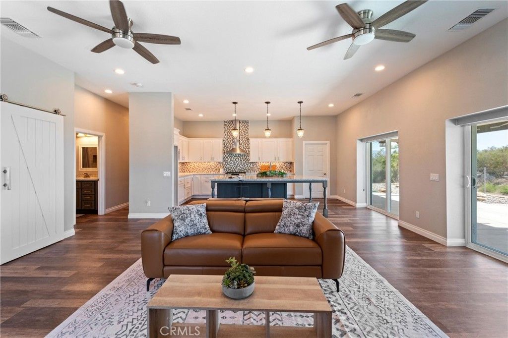 Interior, Kitchen, Living room, Pendant Lights, Recessed Lighting, Wood Texture Flooring
