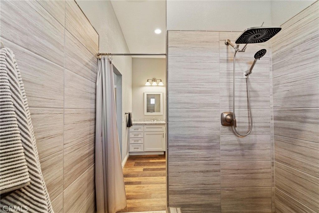 Bathroom, Interior, Recessed Lighting, Wood Texture Flooring