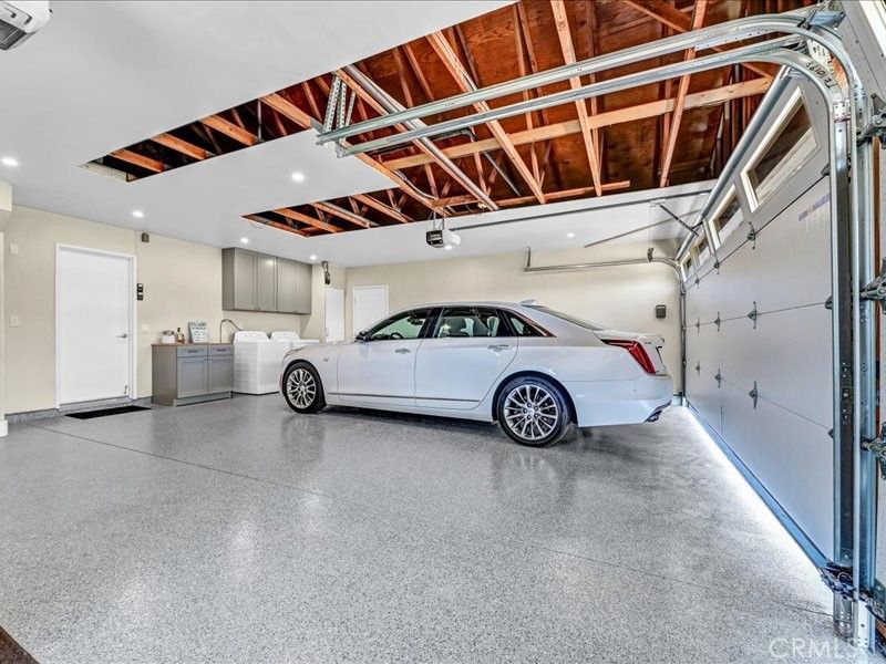Garage, Interior, Recessed Lighting, Wooden Beams