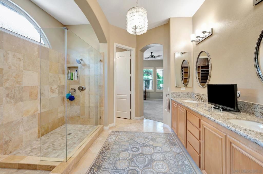 Bathroom, Dual Sink Vanities, Glass Shower, Interior