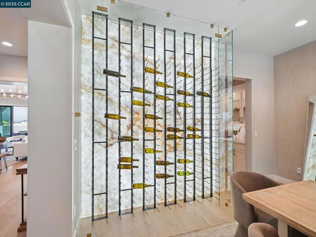 Interior, Recessed Lighting, Wine Storage, Wood Texture Flooring