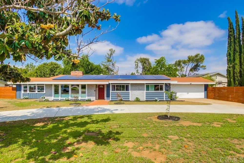 Attached, Backyard, Exterior, Facade, Solar Panels, Ranch