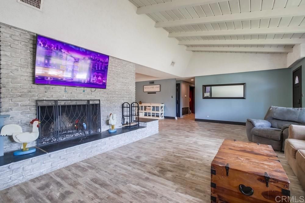 Fireplace, Interior, Stone Walls, Wood Texture Flooring