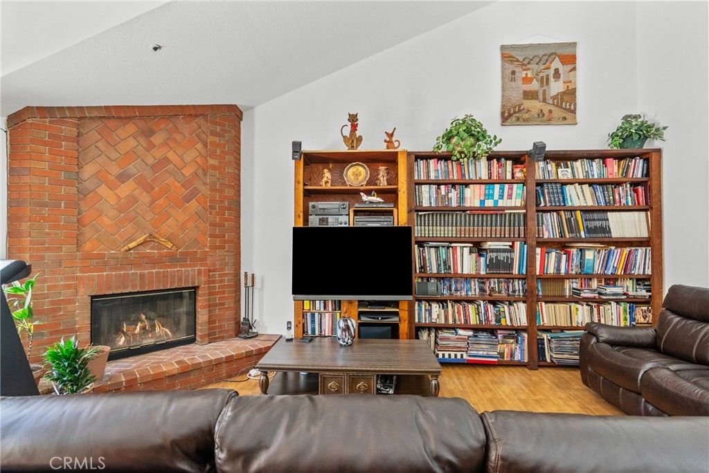 Fireplace, Interior, Living room, Stone Walls, Wood Texture Flooring