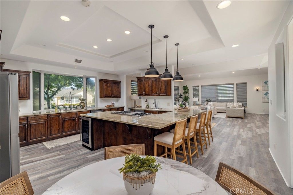 Dining room, Interior, Kitchen, Living room, Pendant Lights, Recessed Lighting, Wood Texture Flooring