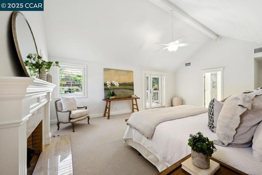 Bedroom, Fireplace, Interior
