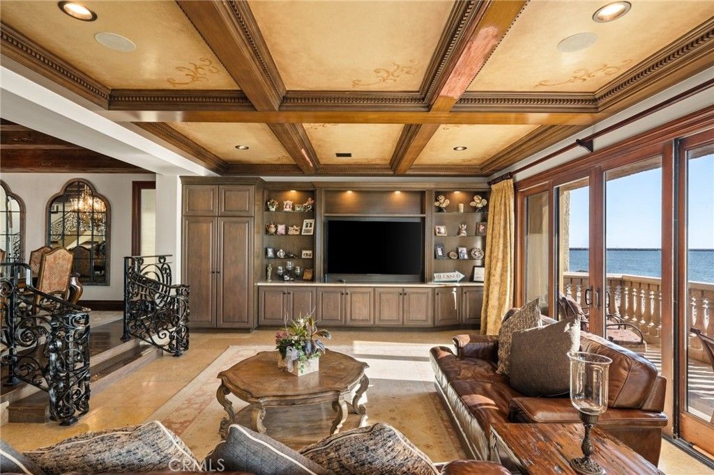 Interior, Living room, Recessed Lighting, Water, Wooden Beams