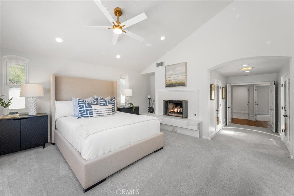 Bedroom, Fireplace, Interior, Recessed Lighting