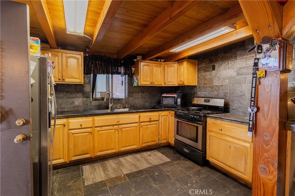 Interior, Kitchen, Stainless Steel Appliances, Stone Walls, Wooden Beams, Wooden Ceilings