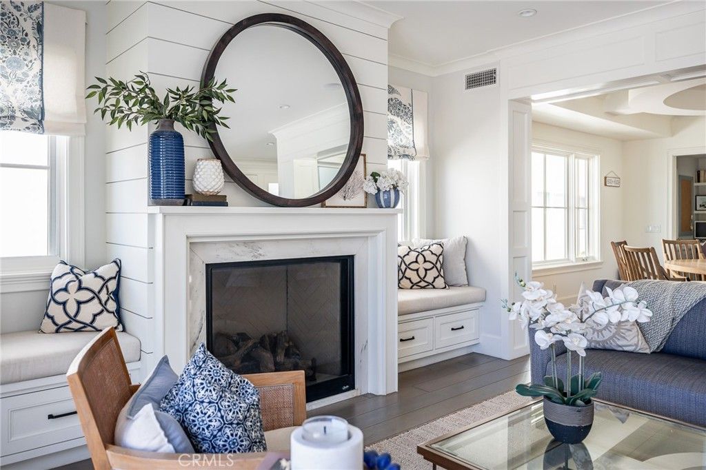 Dining room, Fireplace, Interior, Living room, Wood Texture Flooring