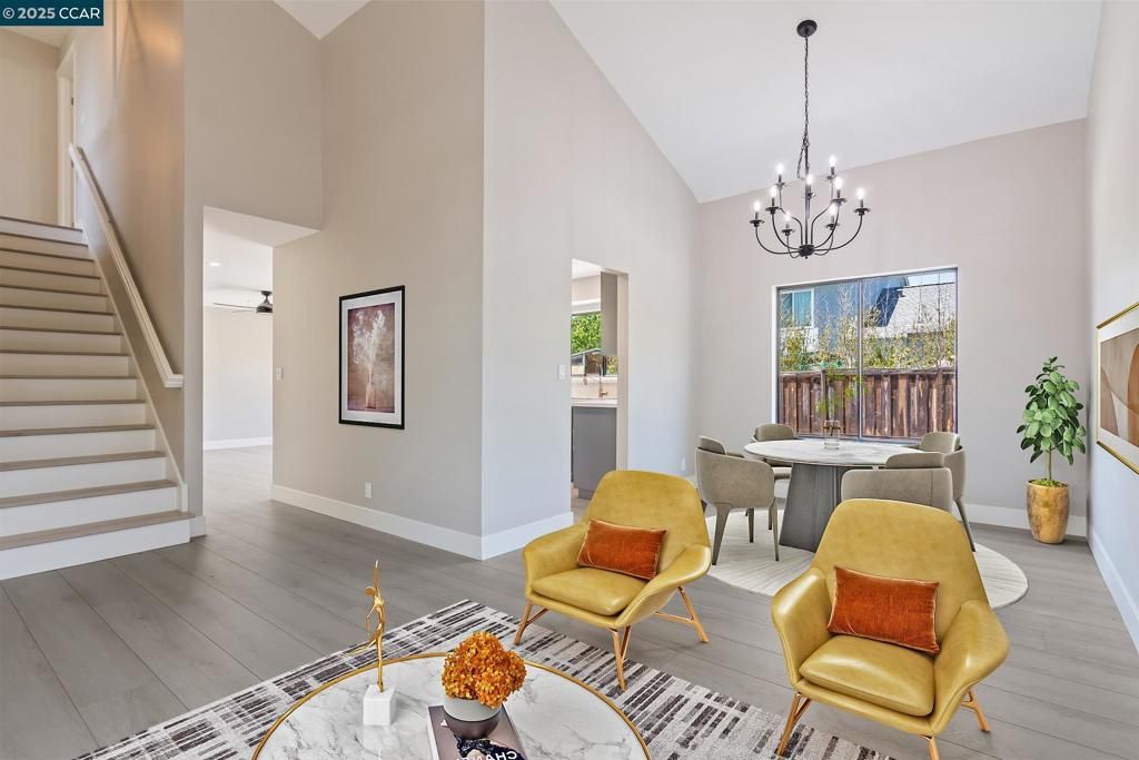 Chandelier, Dining room, Interior, Wood Texture Flooring