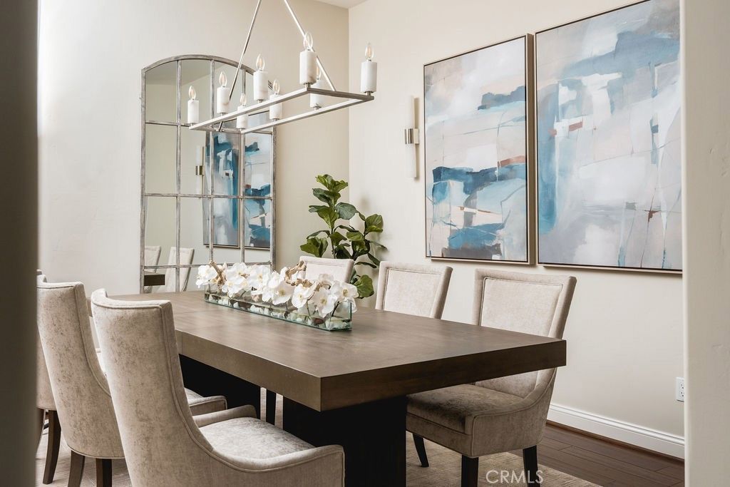 Chandelier, Dining room, Interior, Wood Texture Flooring