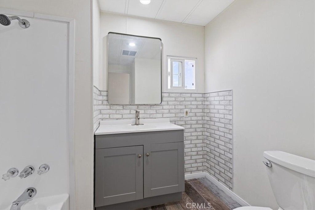 Bathroom, Interior, Recessed Lighting, Wood Texture Flooring