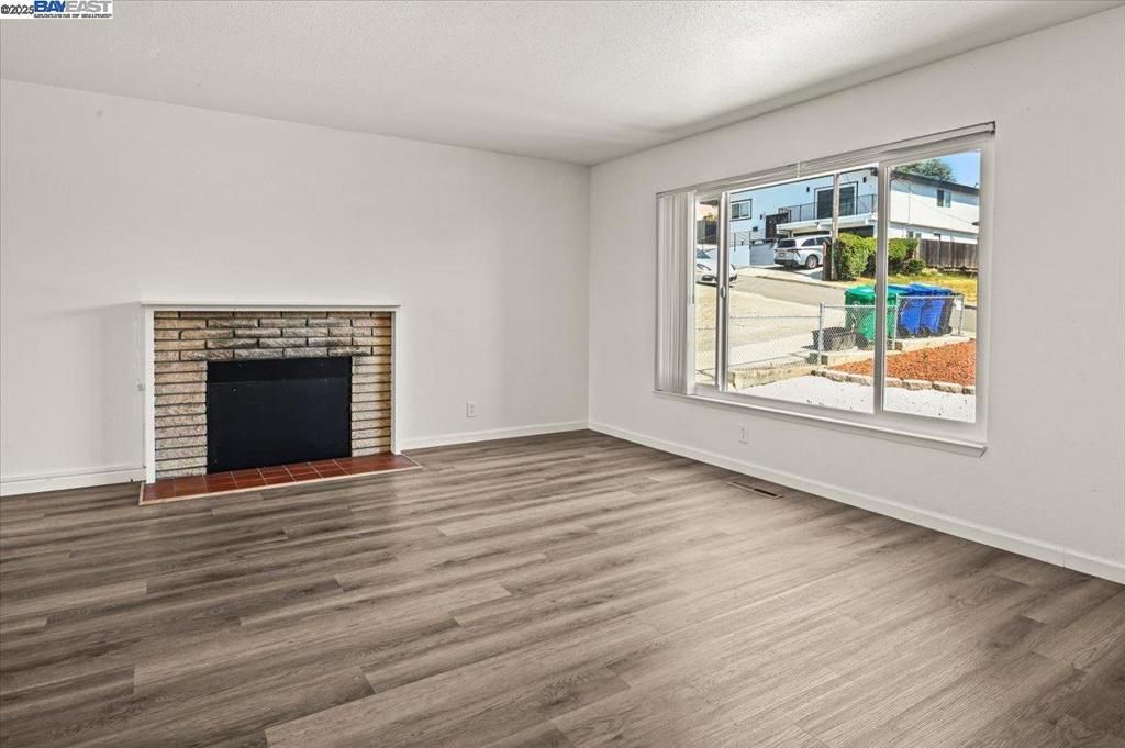 Empty room, Fireplace, Interior, Wood Texture Flooring