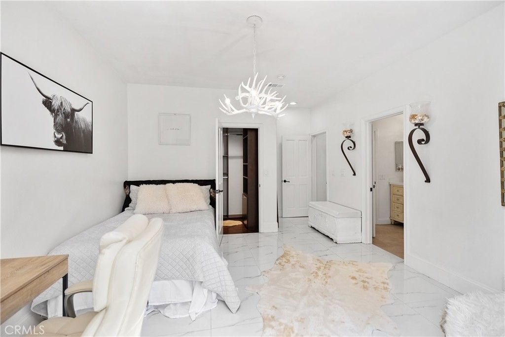 Bedroom, Interior, Marble, Pendant Lights