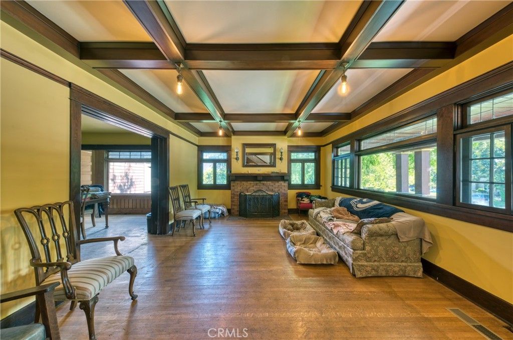 Fireplace, Interior, Living room, Wooden Beams, Wood Texture Flooring