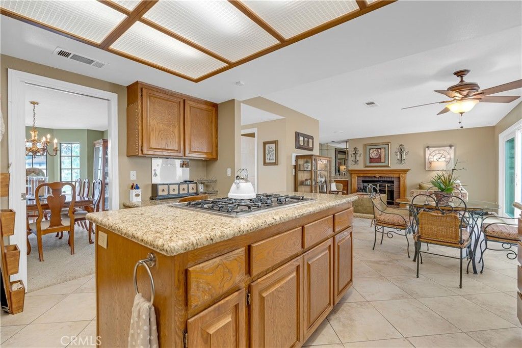 Chandelier, Dining room, Fireplace, Interior, Kitchen
