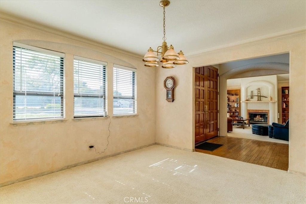 Chandelier, Empty room, Fireplace, Interior, Wood Texture Flooring