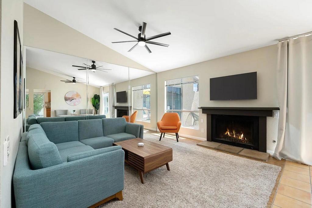 Dining room, Fireplace, Interior, Living room