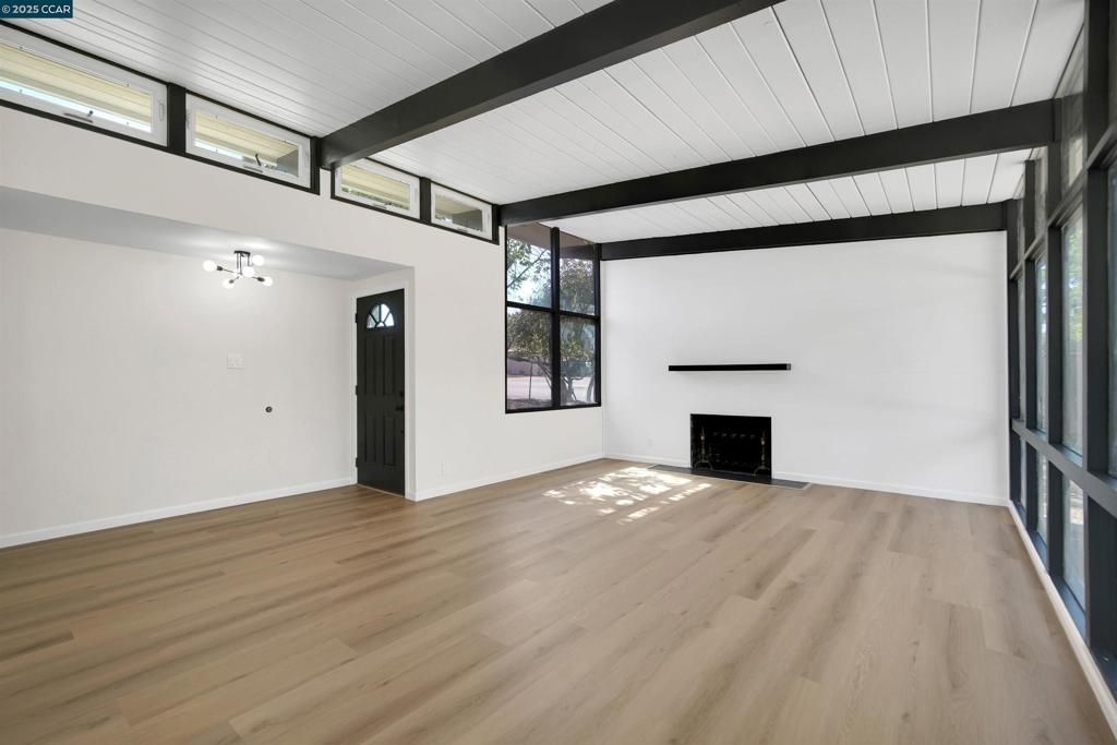 Empty room, Fireplace, Interior, Wood Texture Flooring