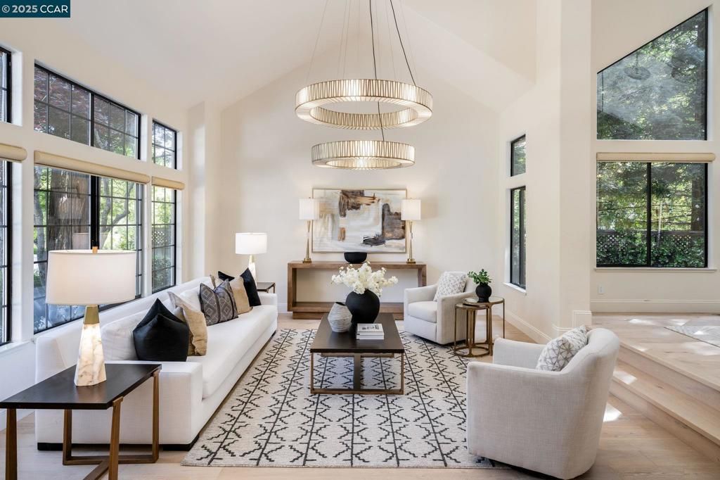 Interior, Living room, Pendant Lights, Wood Texture Flooring