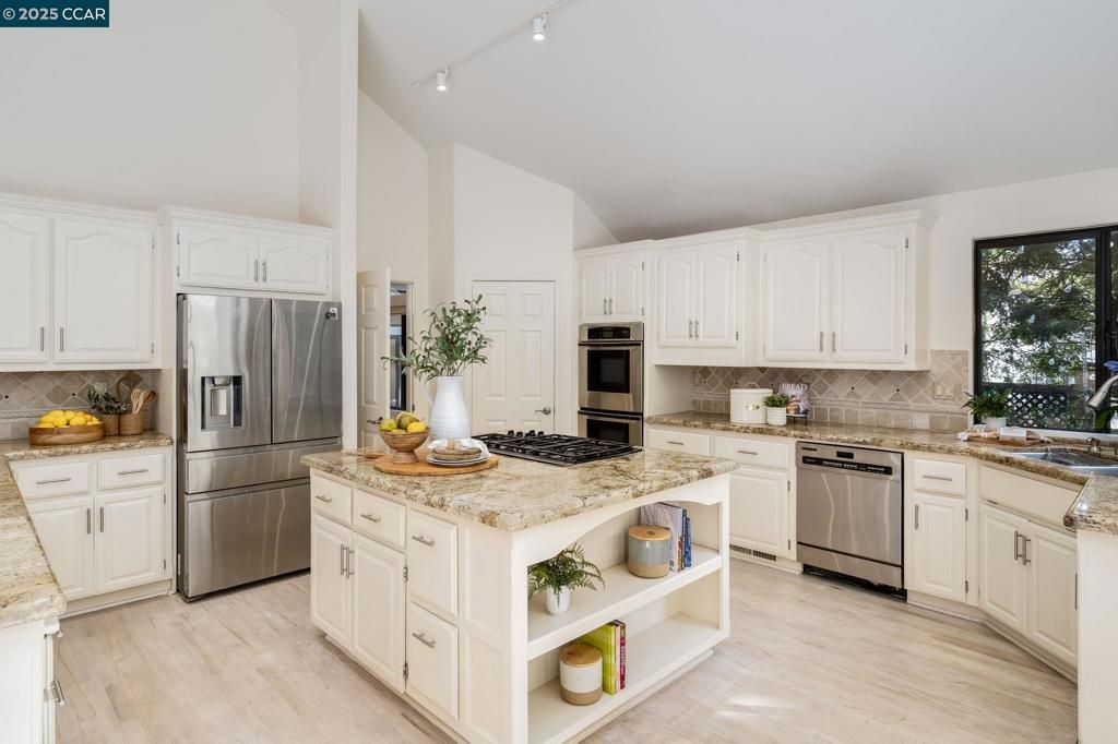 Interior, Kitchen, Stainless Steel Appliances, Wood Texture Flooring