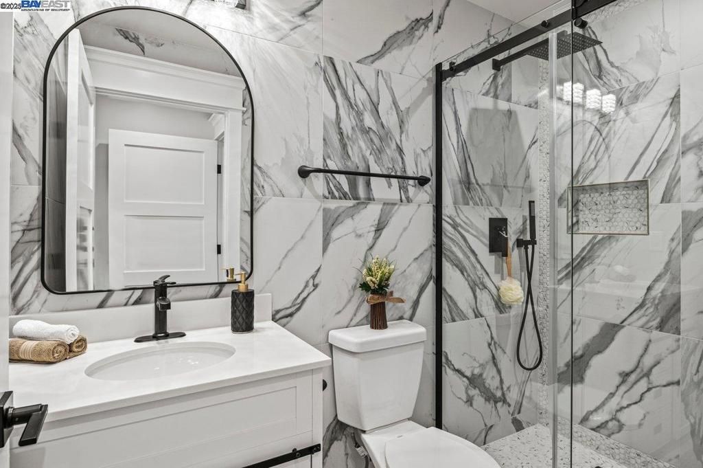 Bathroom, Glass Shower, Interior, Marble Walls