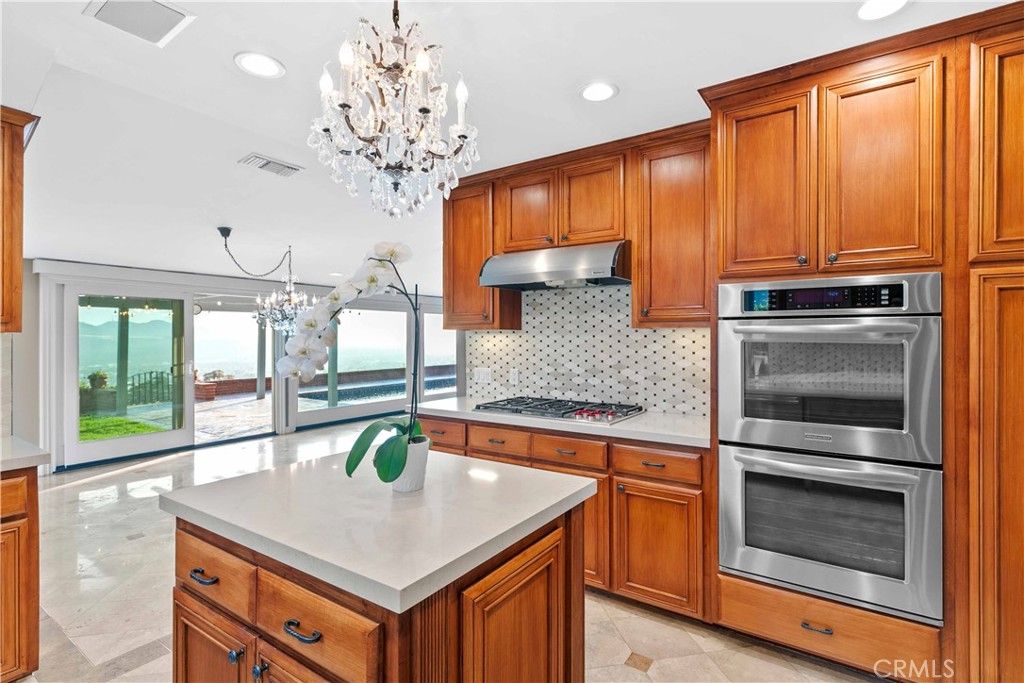 Chandelier, Interior, Kitchen, Recessed Lighting, Stainless Steel Appliances, Water