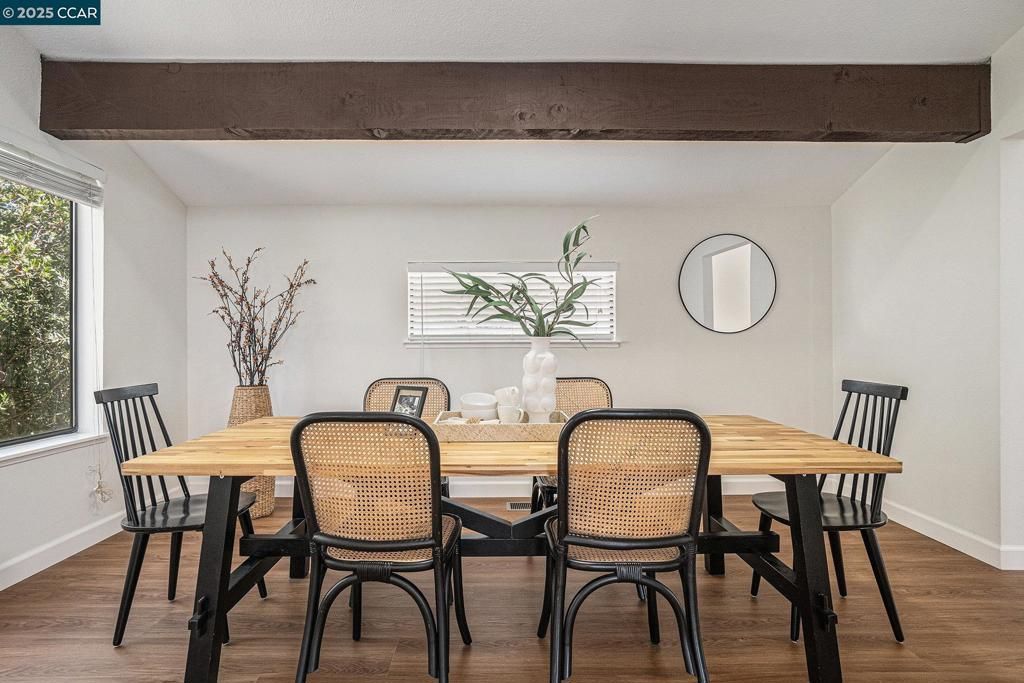Dining room, Interior, Wooden Beams, Wood Texture Flooring