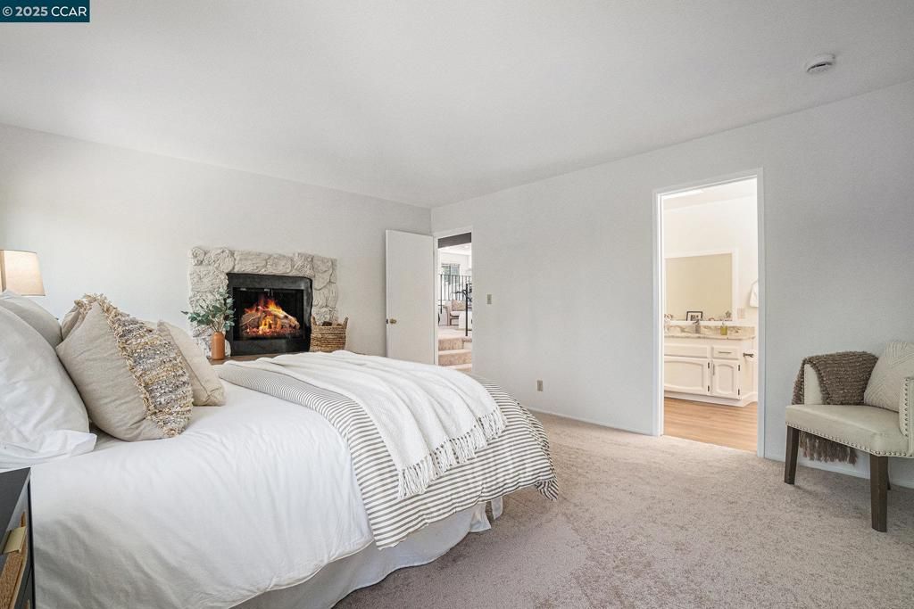 Bedroom, Fireplace, Interior
