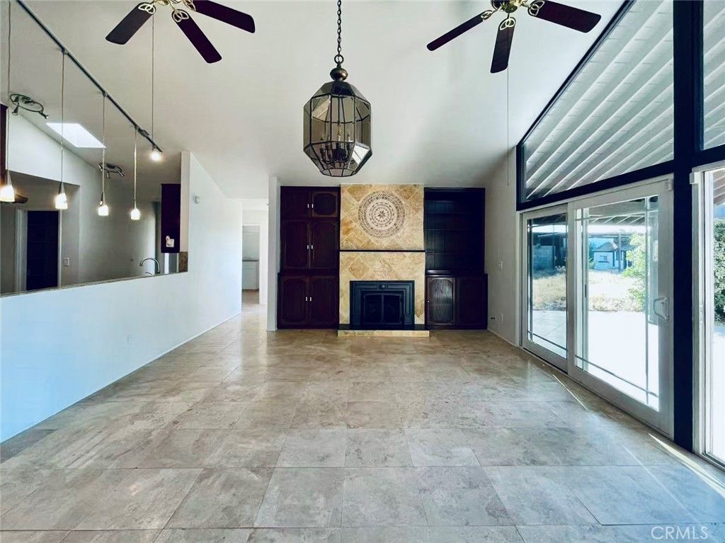 Empty room, Fireplace, Interior, Pendant Lights