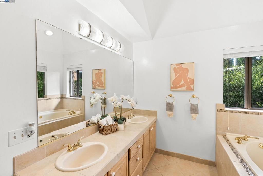Bathroom, Dual Sink Vanities, Interior, Tile Countertops