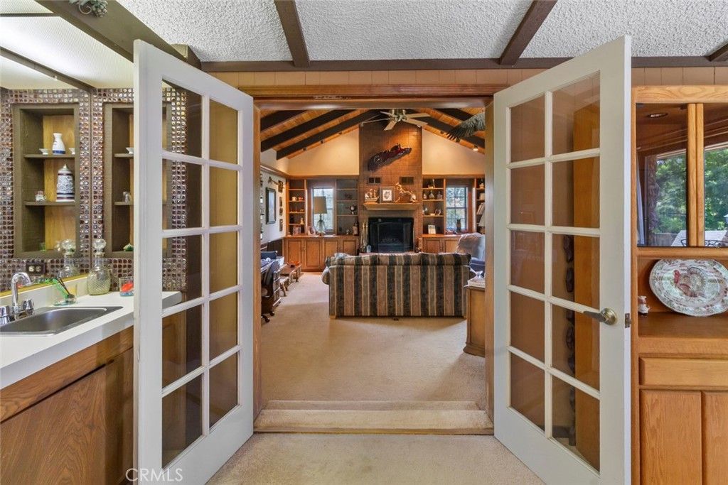 Fireplace, Interior, Living room, Stone Walls, Wooden Beams