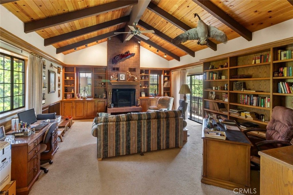 Fireplace, Home Office, Interior, Living room, Wooden Beams, Wooden Ceilings