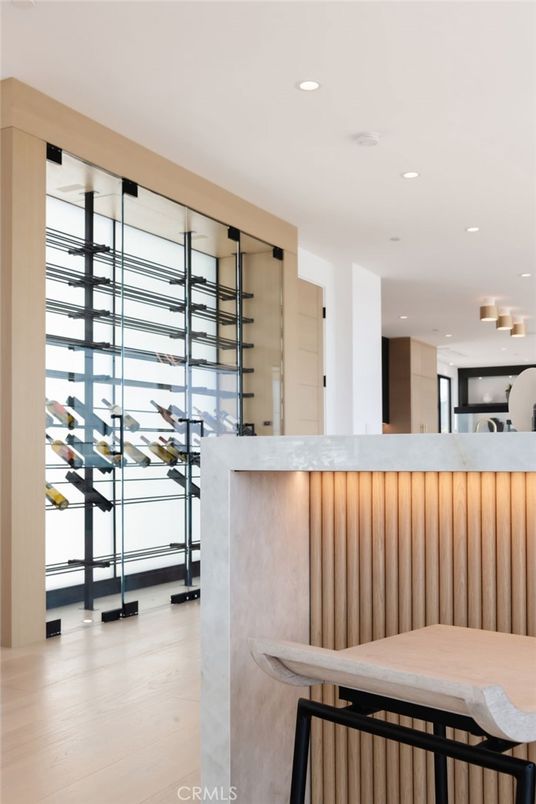 Interior, Recessed Lighting, Wine Storage, Wood Texture Flooring