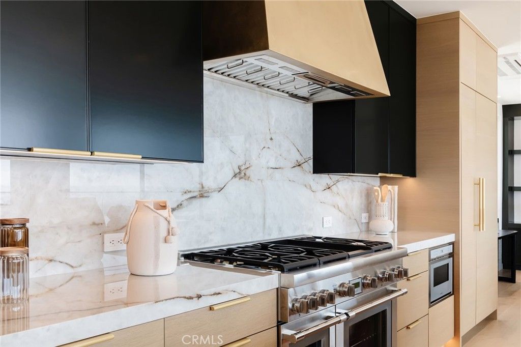 Interior, Kitchen, Marble Walls, Stainless Steel Appliances
