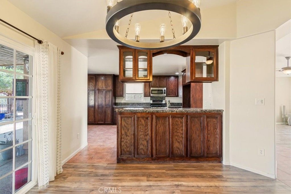 Chandelier, Interior, Kitchen, Pendant Lights, Wood Texture Flooring