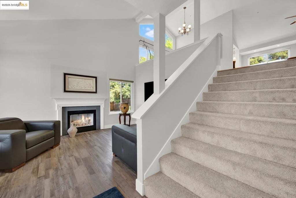 Chandelier, Fireplace, Interior, Pendant Lights, Wood Texture Flooring