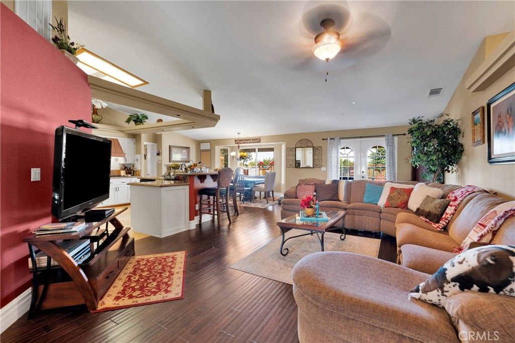 Dining room, Interior, Living room, Pendant Lights, Wood Texture Flooring