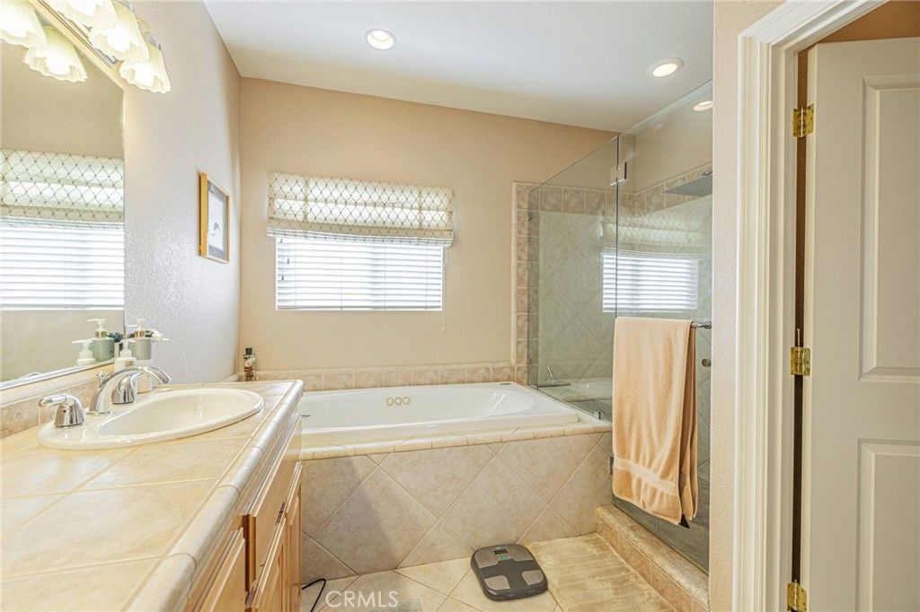 Bathroom, Glass Shower, Interior, Recessed Lighting, Tile Countertops