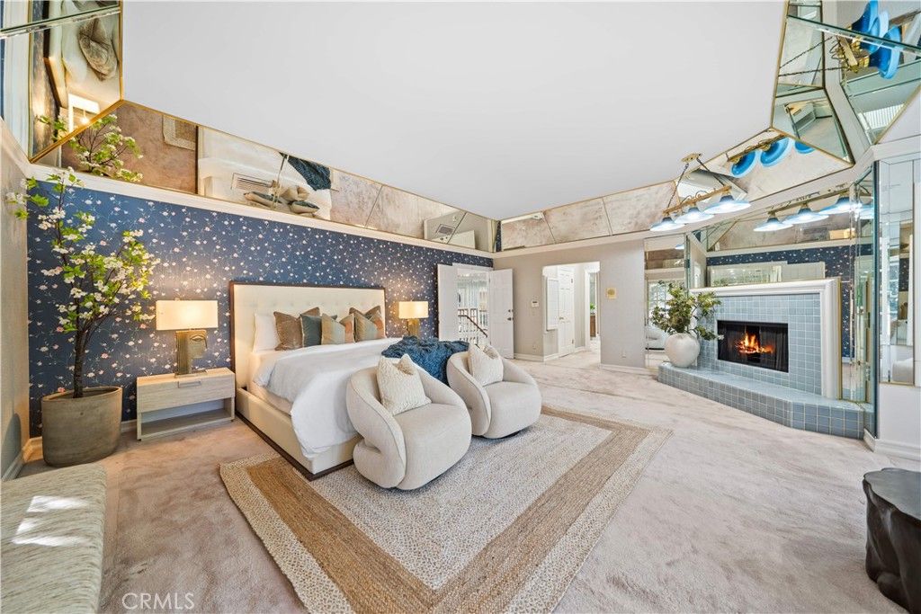 Bedroom, Fireplace, Interior