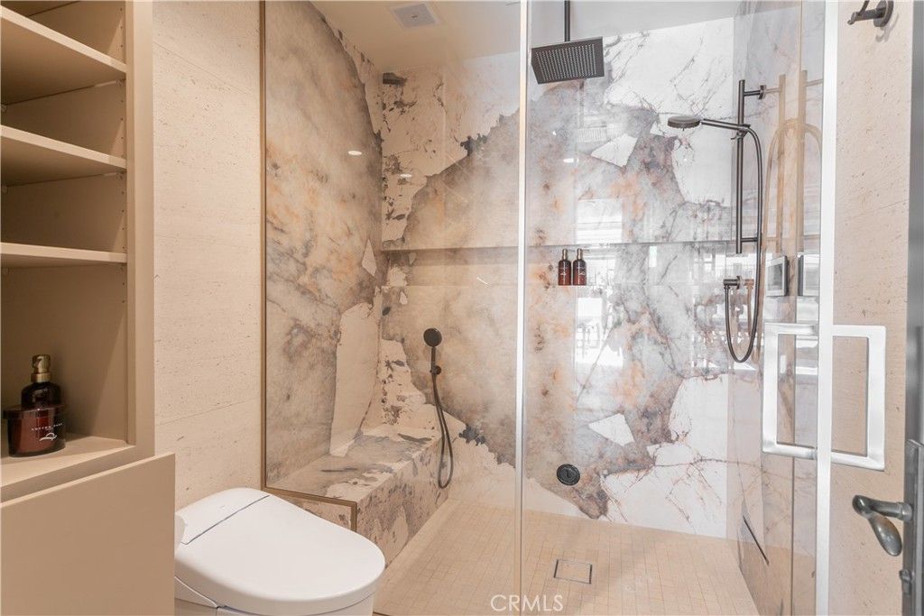 Bathroom, Glass Shower, Interior, Marble Walls