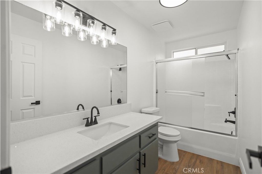 Bathroom, Glass Shower, Interior, Wood Texture Flooring