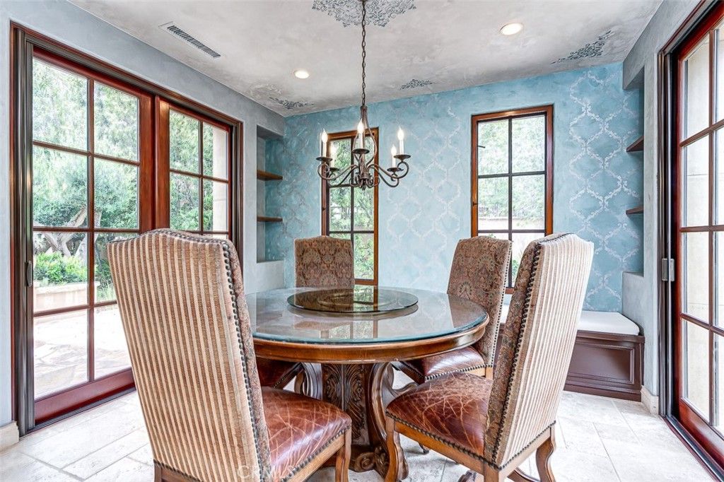 Chandelier, Dining room, Interior, Recessed Lighting