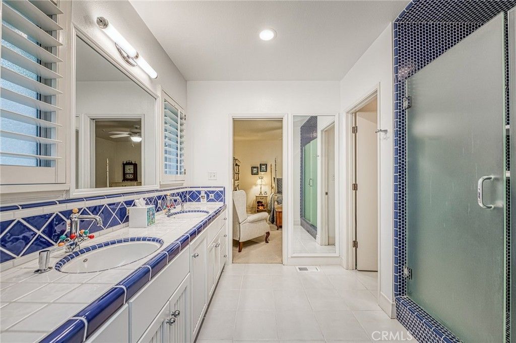 Bathroom, Glass Shower, Interior, Recessed Lighting, Tile Countertops