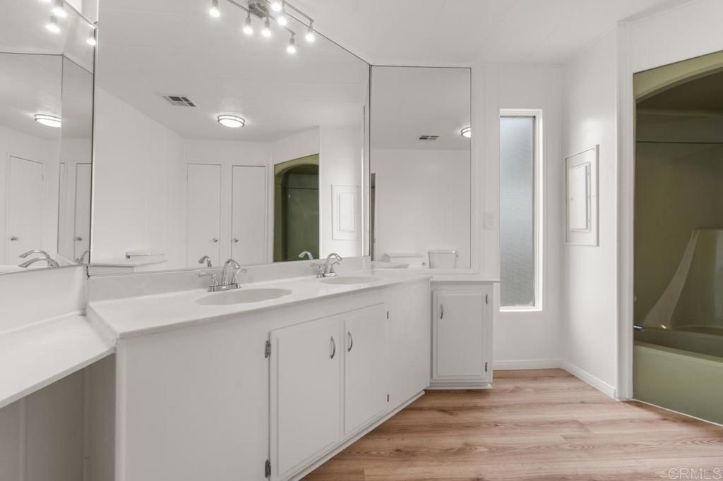 Bathroom, Dual Sink Vanities, Interior, Wood Texture Flooring